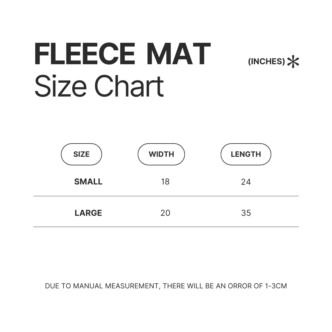 Fleece Mat Size Chart - Dr. Stone EU Store