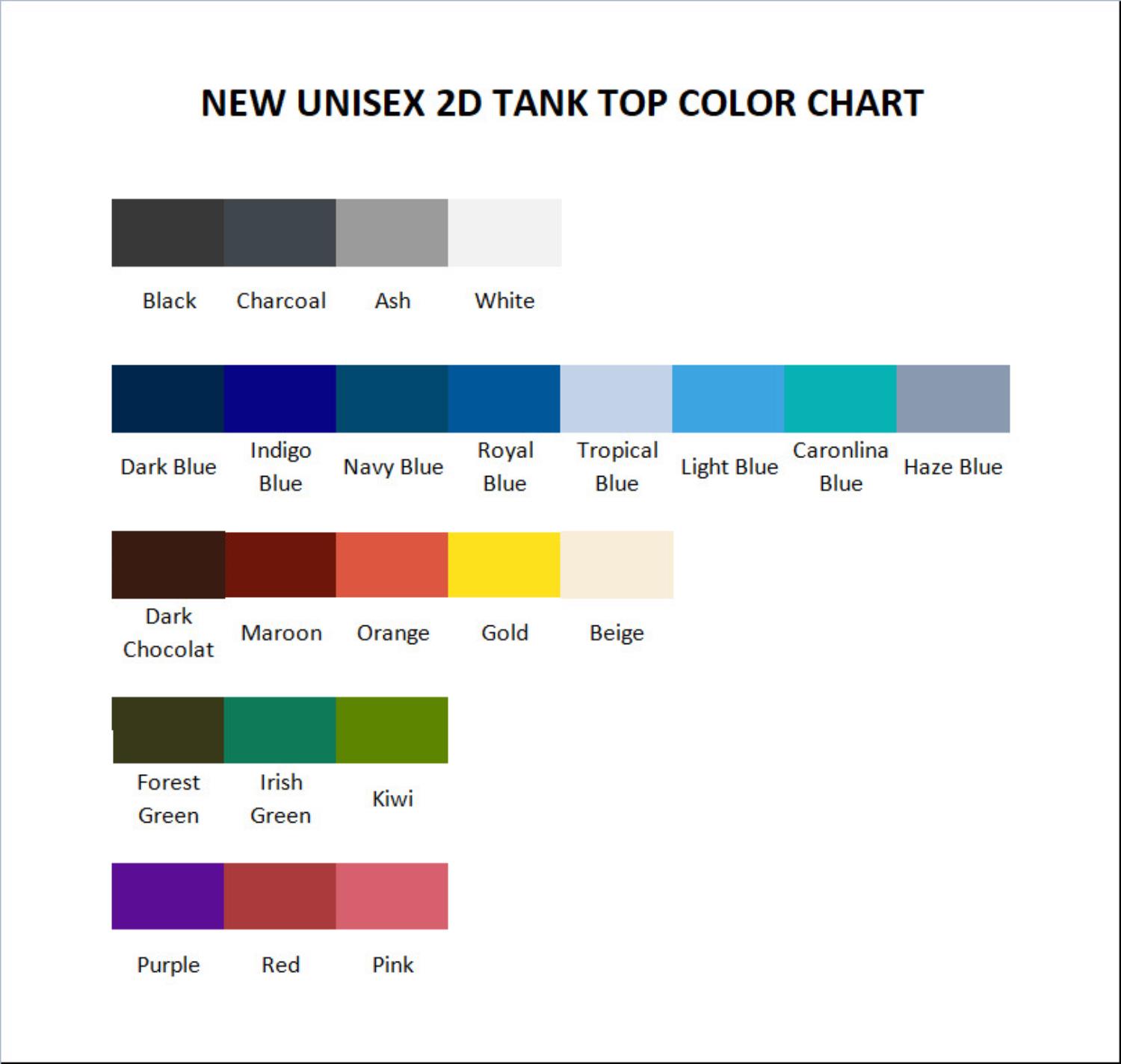 tank top color chart - Dr. Stone EU Store