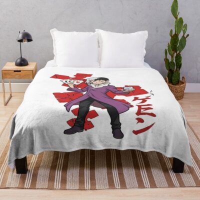 Dr. Stone Asagiri Gen Card Trick Throw Blanket