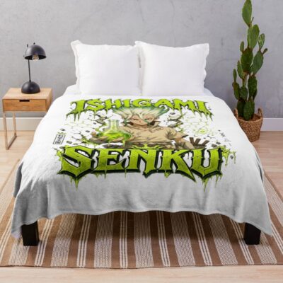 Dr. Stone Ishigami Senku Glowing Science Flask Throw Blanket