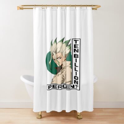 Dr. Stone Minimalist Senku Portrait Shower Curtain