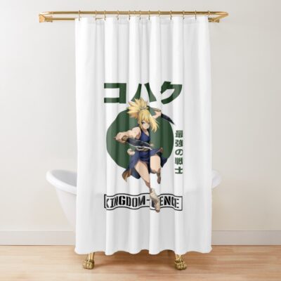 Dr. Stone Kohaku Dual Daggers Shower Curtain