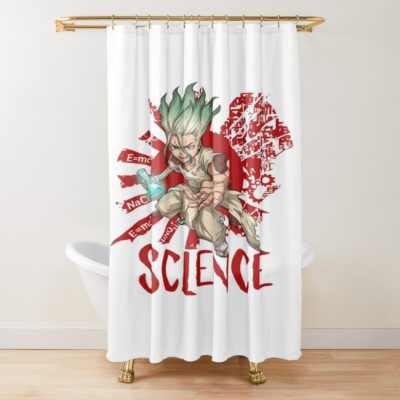 Dr. Stone Kingdom Engineering Blueprint Shower Curtain