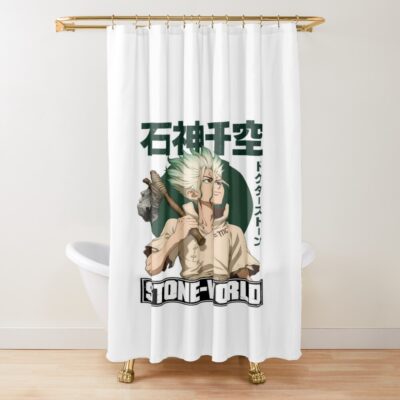 Dr. Stone Chrome Primitive Invention Shower Curtain