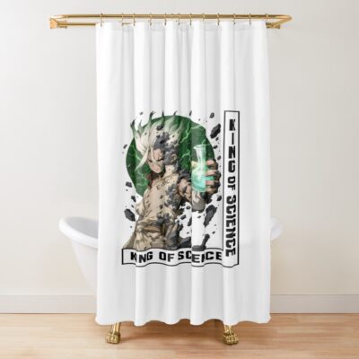 Dr. Stone Petrification Revival Flask Shower Curtain