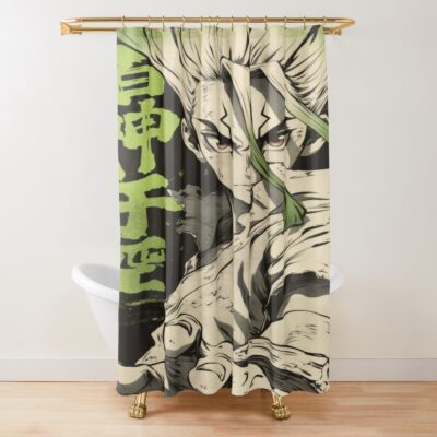 Dr. Stone Electric Lime Experiment Shower Curtain
