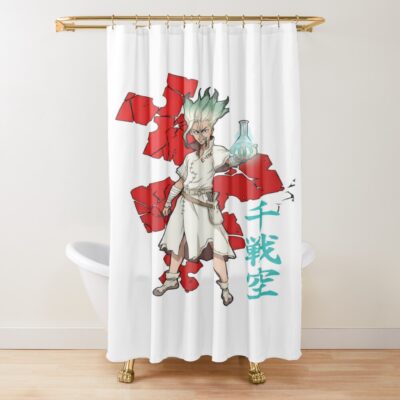 Dr. Stone Mint Stone Energy Matrix Shower Curtain