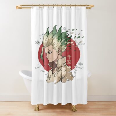 Dr. Stone Science Blueprint Sunrise Shower Curtain
