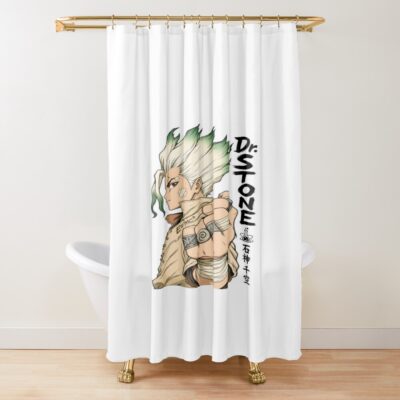 Dr. Stone Senku Profile Sketch Shower Curtain
