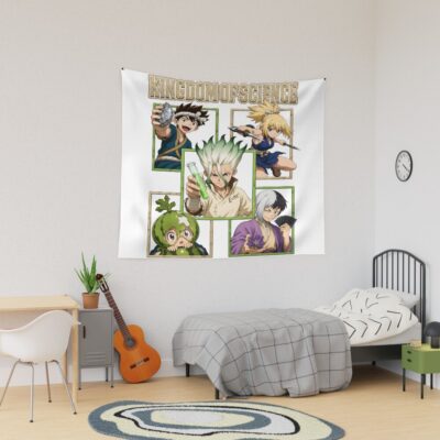 Dr. Stone Kingdom Of Science Collage Tapestry