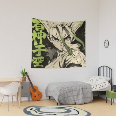 Dr. Stone Senku Electric Lime Science Tapestry