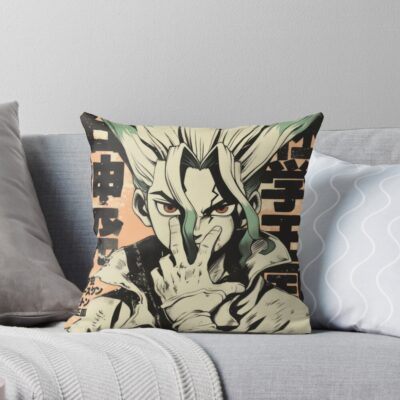 Dr. Stone Senku Melon Kingdom Throw Pillow